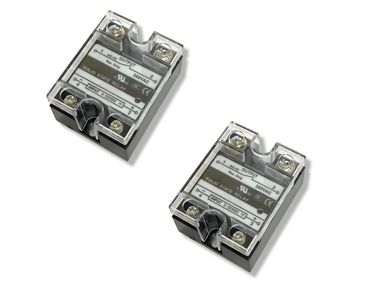 2 PCS Auber SRDA25-LD 25A AC Solid State Relay SSR for PID Temperature Control, UL Listed