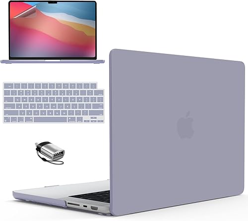 IBENZER Compatible con MacBook Pro de 14 pulgadas 2023 2022 2021 M2 A2779 M1 A2442 ProMax, carcasa rígida, cubierta de teclado, protector de