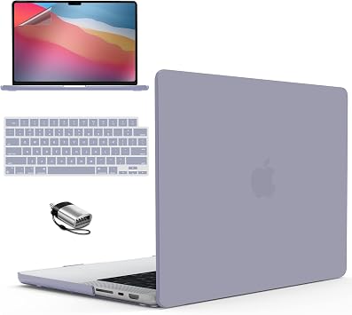 IBENZER Case for MacBook Pro 14 Inch 2026 2025 2024 2023 2022 M5 M4 M3 M2 M1 A3434 A3112 A3185 A3401 A2918 A2992 A2779 A2442 Pro/Max,Hardshell& KeyboardCover & ScreenFilm&Type-C,Gray,T14LVGY+2TC