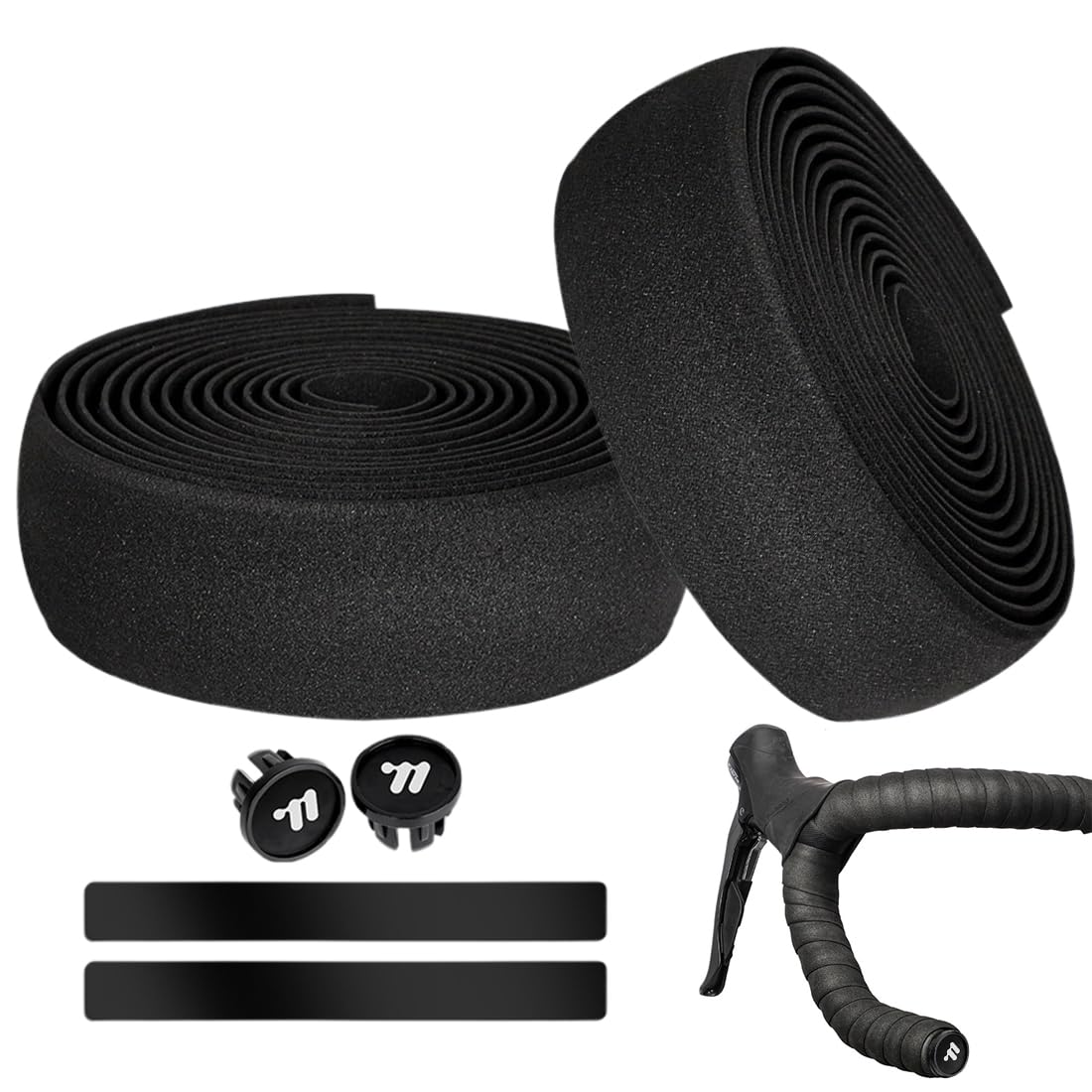 Fahrrad Lenkerband,1 paar, Rutschfest und Stoßdämpfend für MTB Rennrad und Urban Cycling Inkl. Abklebeband und Lenkerstopfen