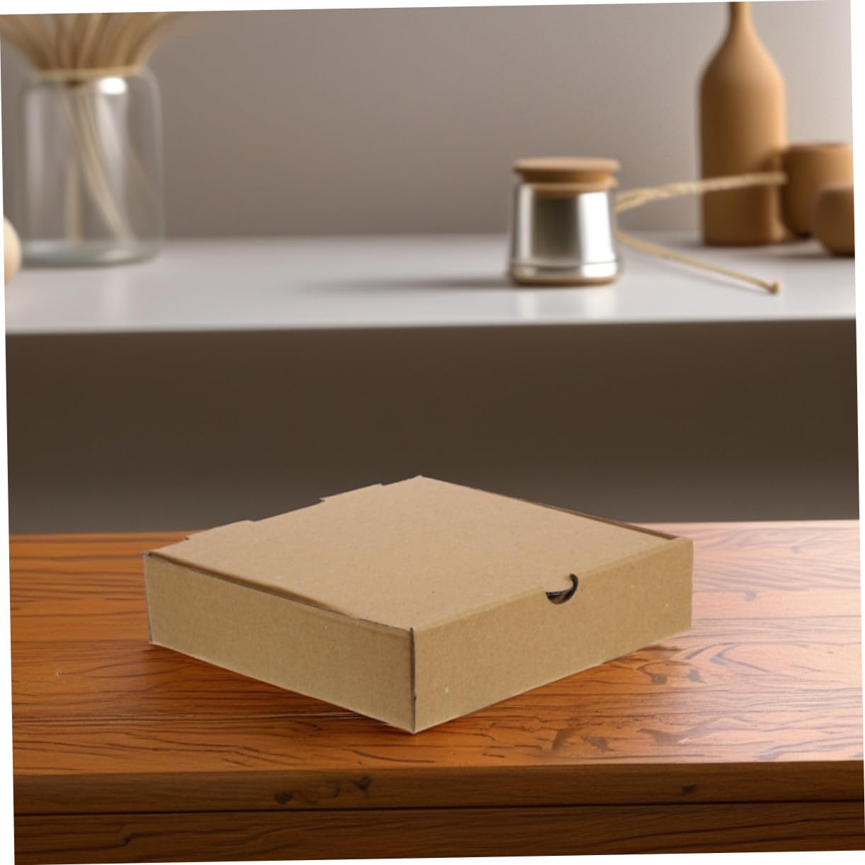 COLLBATH 20 Cajas de Pizza Kraft Cuadradas Planas para Llevar, Resistentes y Versátiles para Pizzerías y Comida Rápida