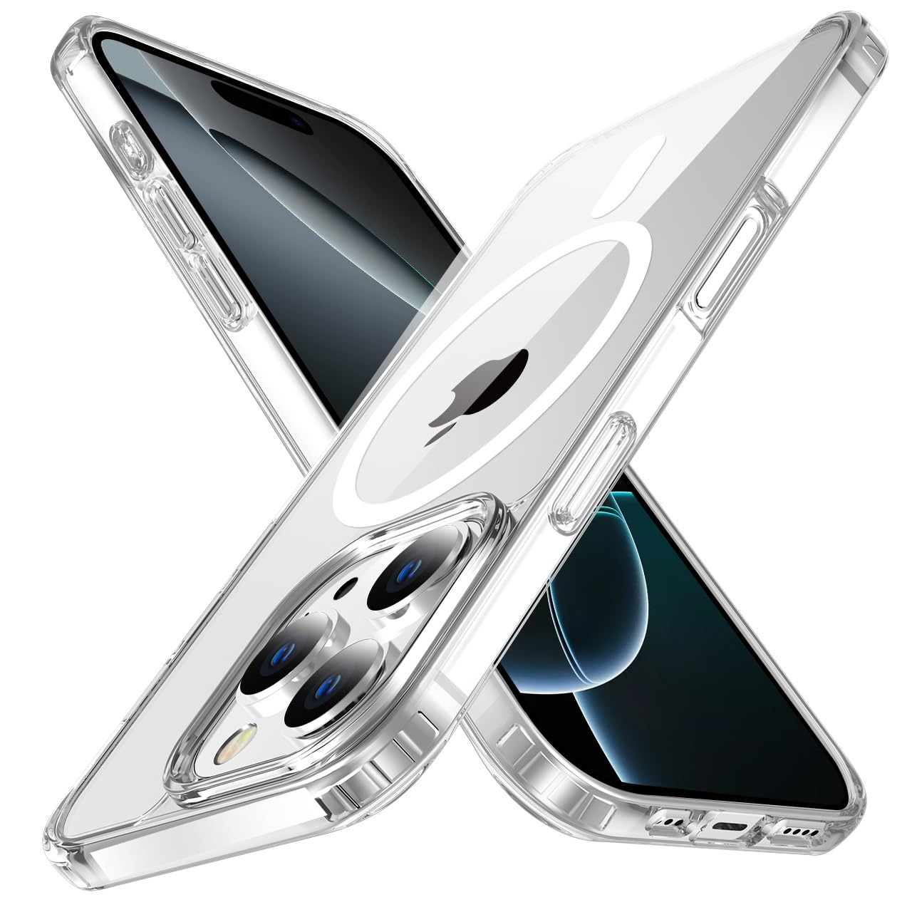 tigratigro Cover Magnetica per iPhone 16 Pro Max, Compatibile con MagSafe Ricarica Wireless, Telefono Custodia Antiurto, Retro Antigraffio Trasparente