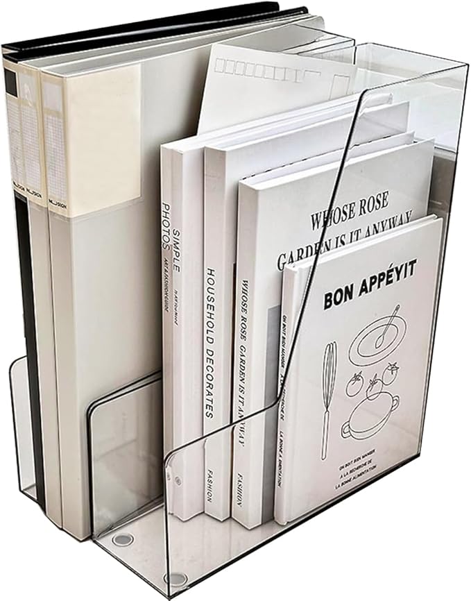 Amazon.com: Clear Magazine Holder, 2-Pack PET Document Holder for Desk ...