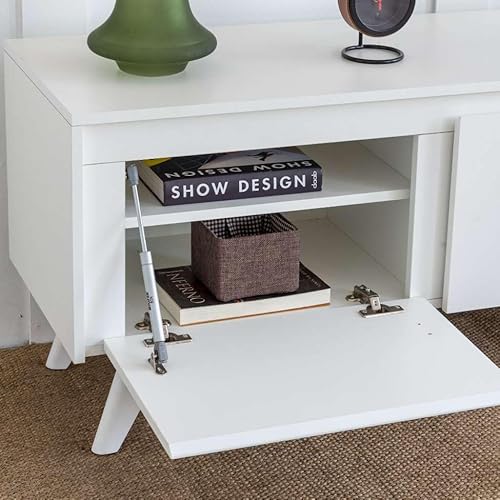 Rack para TV até 50 Polegadas Emma 2 PT 1 GV Branco 160 cm