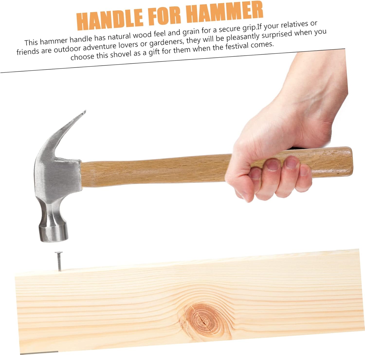 2pcs Wooden Hammer Handles Replacement for Hammer Sledgehammers Claw Handles