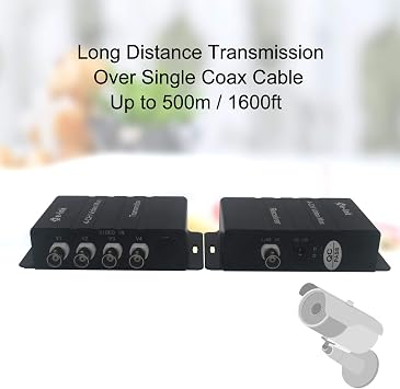 E-link 4 Channel Video Multiplexer - 4Ch CCTV Video Multiplexer Over 1 Coaxial Cable for Standard Analog Cameras