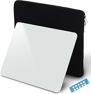 Tempered Glass Gaming Mouse Pad-13.8" x 9.8",High-Precision Mousepad(with Mouse Glides) Suitable for Gaming and Office Use,Ultra-Smooth Hard Mouse Pad with Storage Pouch,White.