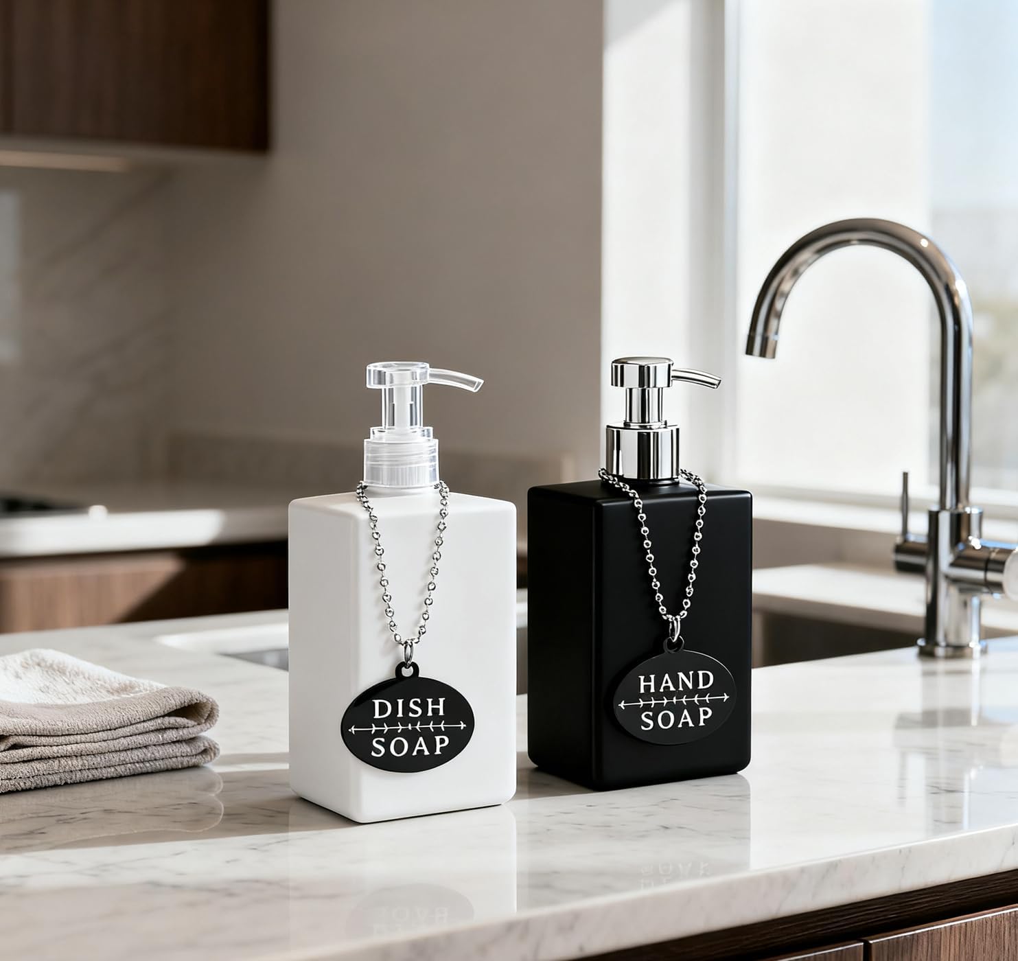 Stainless Steel Soap Labels for Bottles & Jars - Dispenser Labels for Kitchen & Homemade Soap