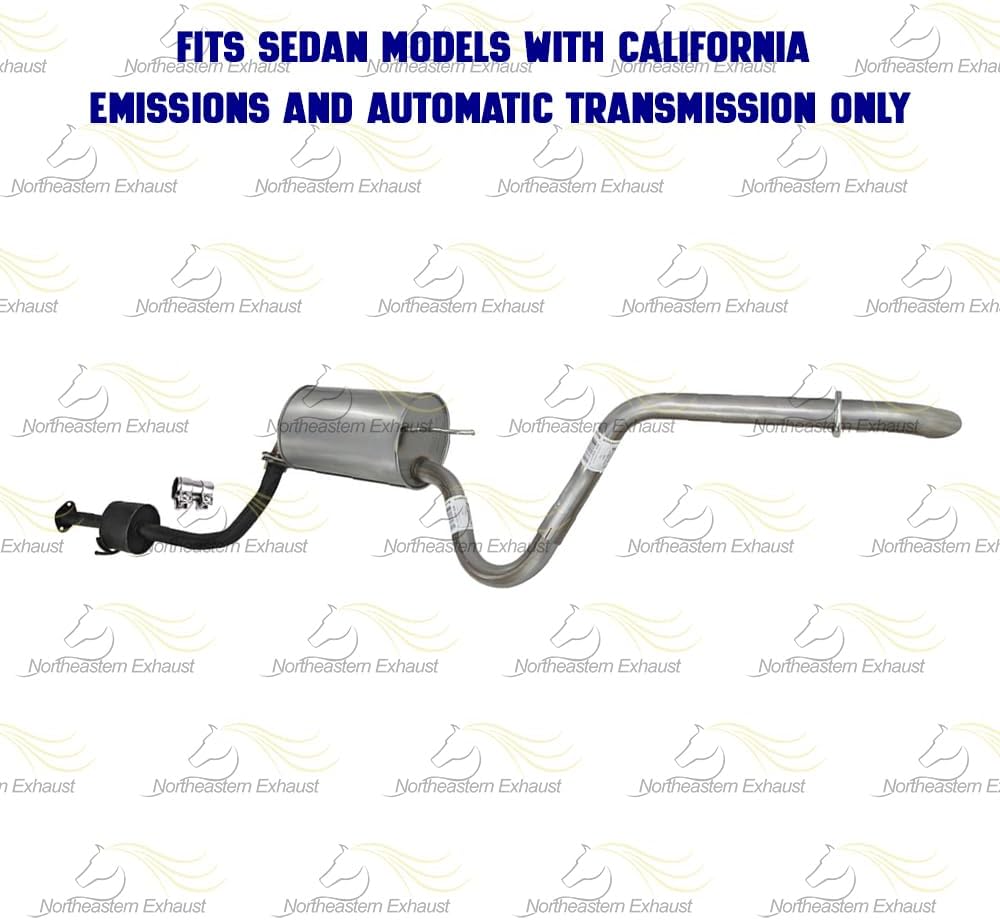 Exhaust Resonator w/Muffler Assembly Kit Compatible with Hyundai Elantra 2007-2010 2.0L | Northeastern Exhaust | Includes Gaskets, Clamp and Sleeve | Direct-Fit Replacement