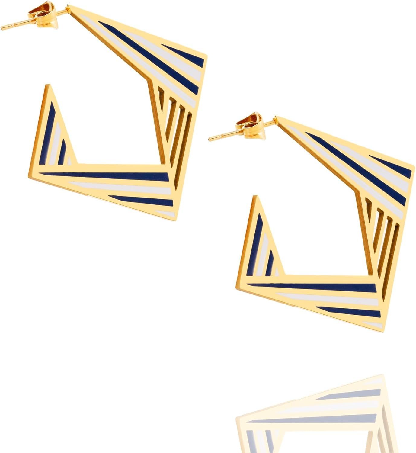 LotusUS Elegant Summer Geometric Aesthetic Stud Earrings Square Shape Trendy Women Earrings