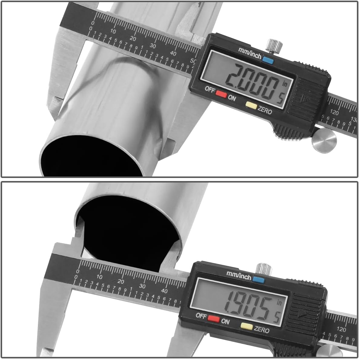 DNA MOTORING 8Pcs 2 Inches Mild Steel DIY Custom Exhaust Tubing Mandrel Bend Pipes Straight & U-Bend Kit, Universal Fit, ZTL-20RAW-8P