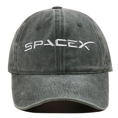 SpaceX Baseball Cap, Washed Cotton, Adjustable, Multiple Color,Green.