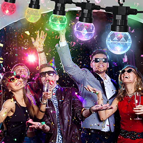 Vigdur 41Ft Disco Ball String Lights - 15 Projection Balls Color Changing String Lights Waterproof Shatterproof Outdoor Patio Lights For Party Backyard Pergola Porch Garden #TOP3