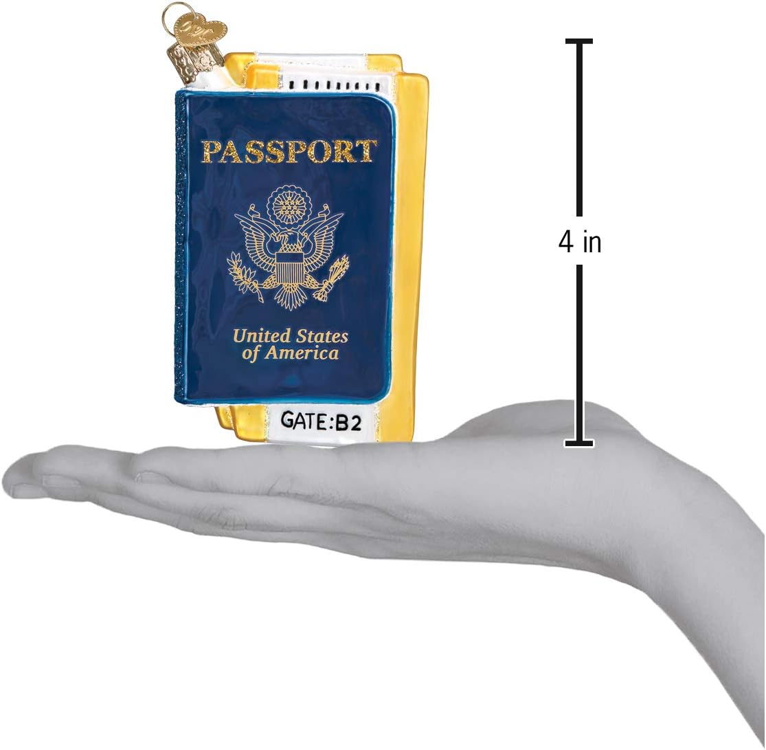 Old World Christmas Passport Glass Blown Ornament for Christmas Tree, Handcrafted Holiday Decoration, Travel Collection - Image 5