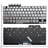 ZHALUOZ Tastatur Für ASUS für ROG für Zephyrus G14 GA401 GA401U GA401M GA401Q GA401I GA401IV GA401QM Backlit Englisch Laptop(Silver Backlit A)