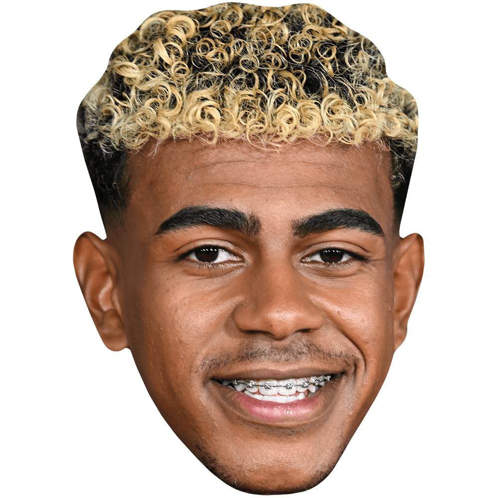 Lamine Yamal (Blonde) Celebrity Mask, Flat Card Face, Fancy Dress Mask