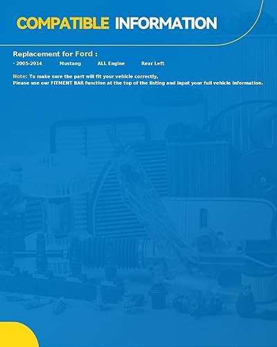 Miniatura 2 de PHILTOP 18-B4926 Conjunto de pinza de freno de disco trasera izquierda para Mustang 2005 2006 2007 2008 2009 2010 2011 2012 2013 2014, lado trasero