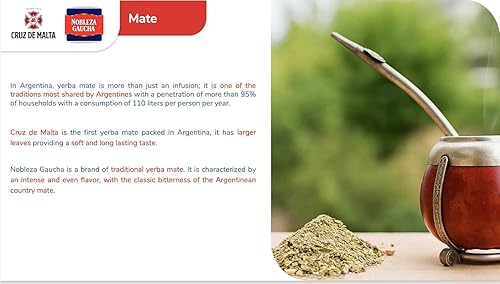Miniatura 8 de YERBA MATE CRUZ de MALTA 2.2lb 1 kilo (Paquete de 2)