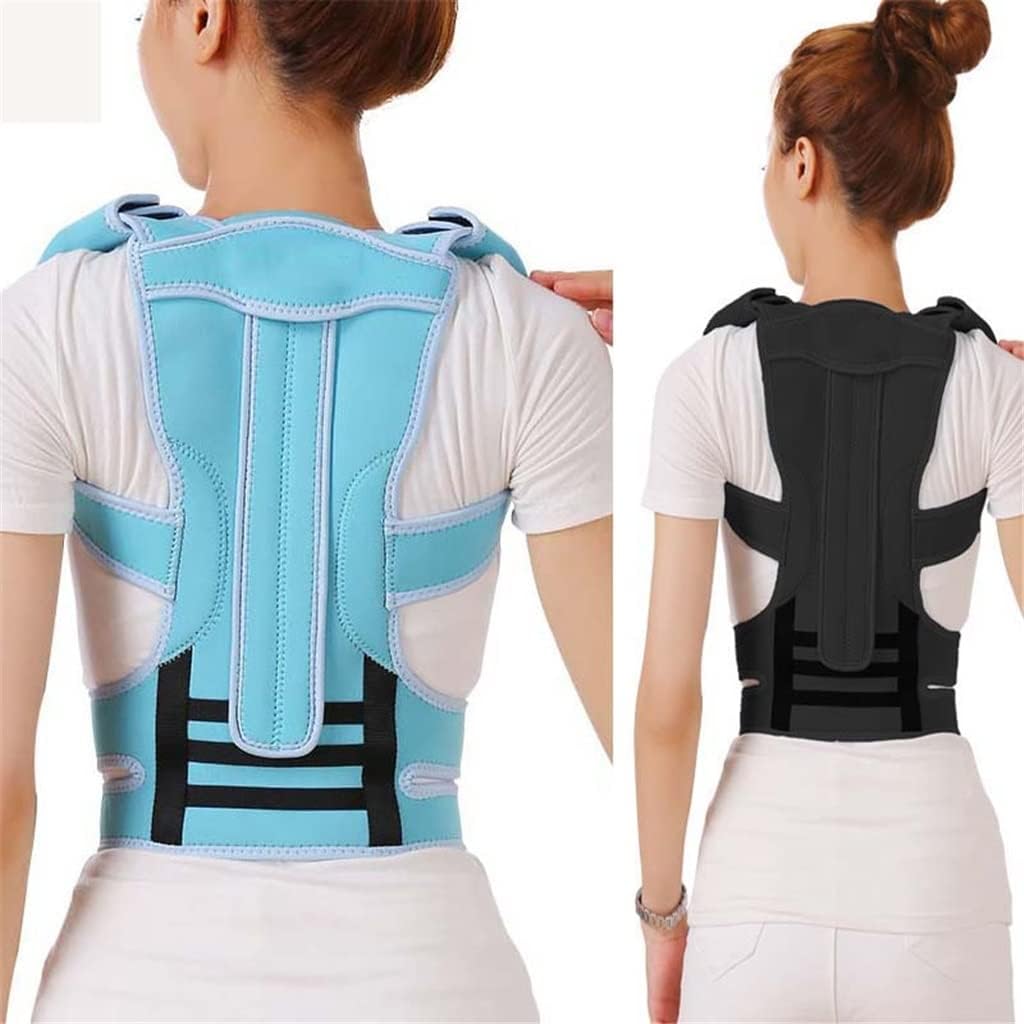 Adjustable Posture Corrector Back Support Shoulder Brace Belt for Men Women Improve(Blue,M code)