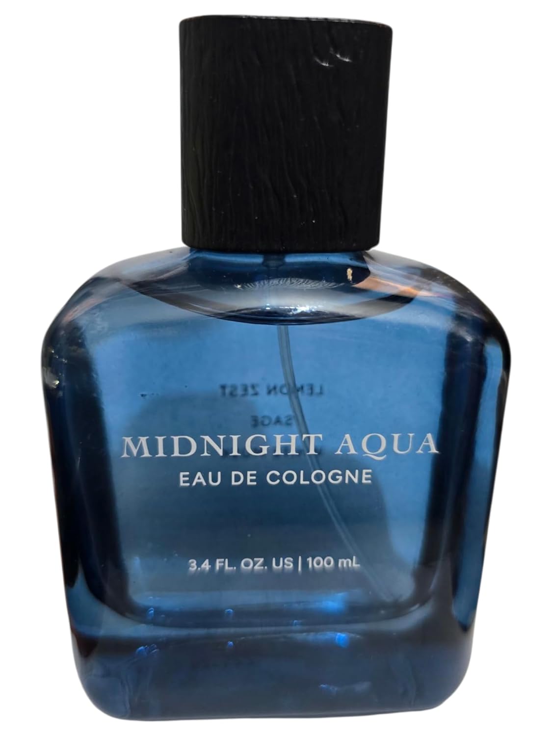 Tru Fragrance Midnight Aqua Eau De Cologne For Men 3.4 fl oz / 100 ml Notes Lemon Zest, Sage, White MUSK UNBOXED
