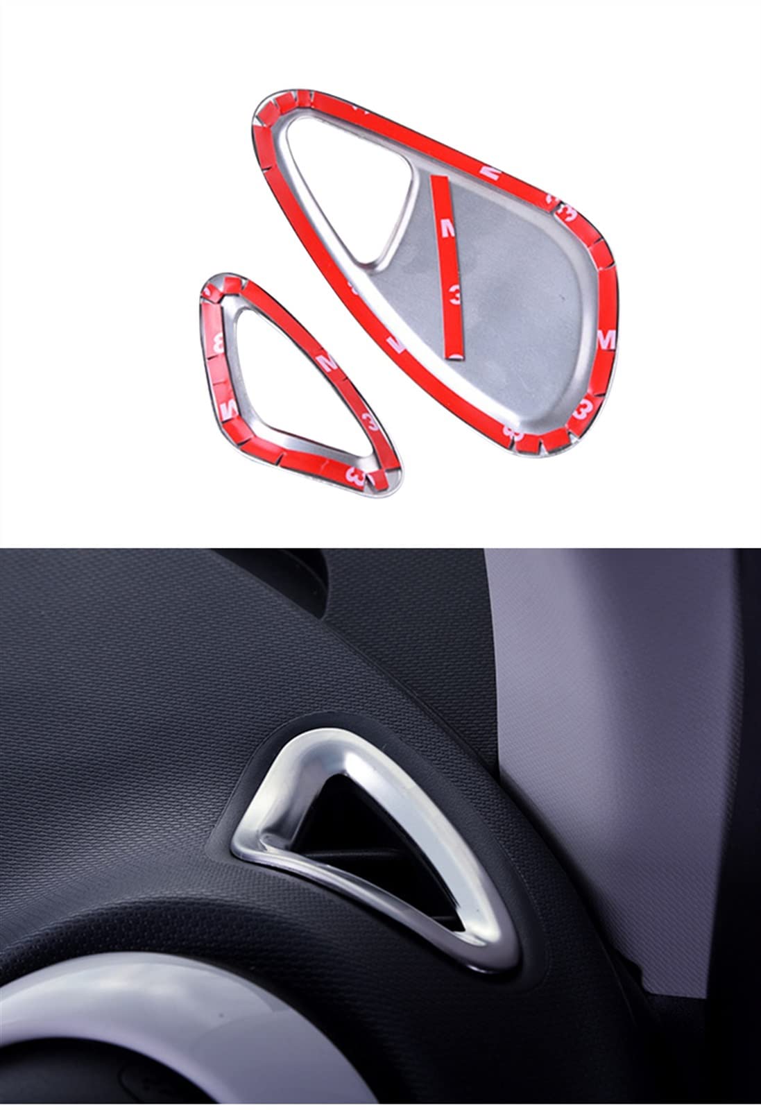 SKINII Cornici Decorativi Per Prese D'Aria Auto Per Smart 453 Fortwo Forfour – Accessori Interni Cruscotto Bianco (2 Pezzi)