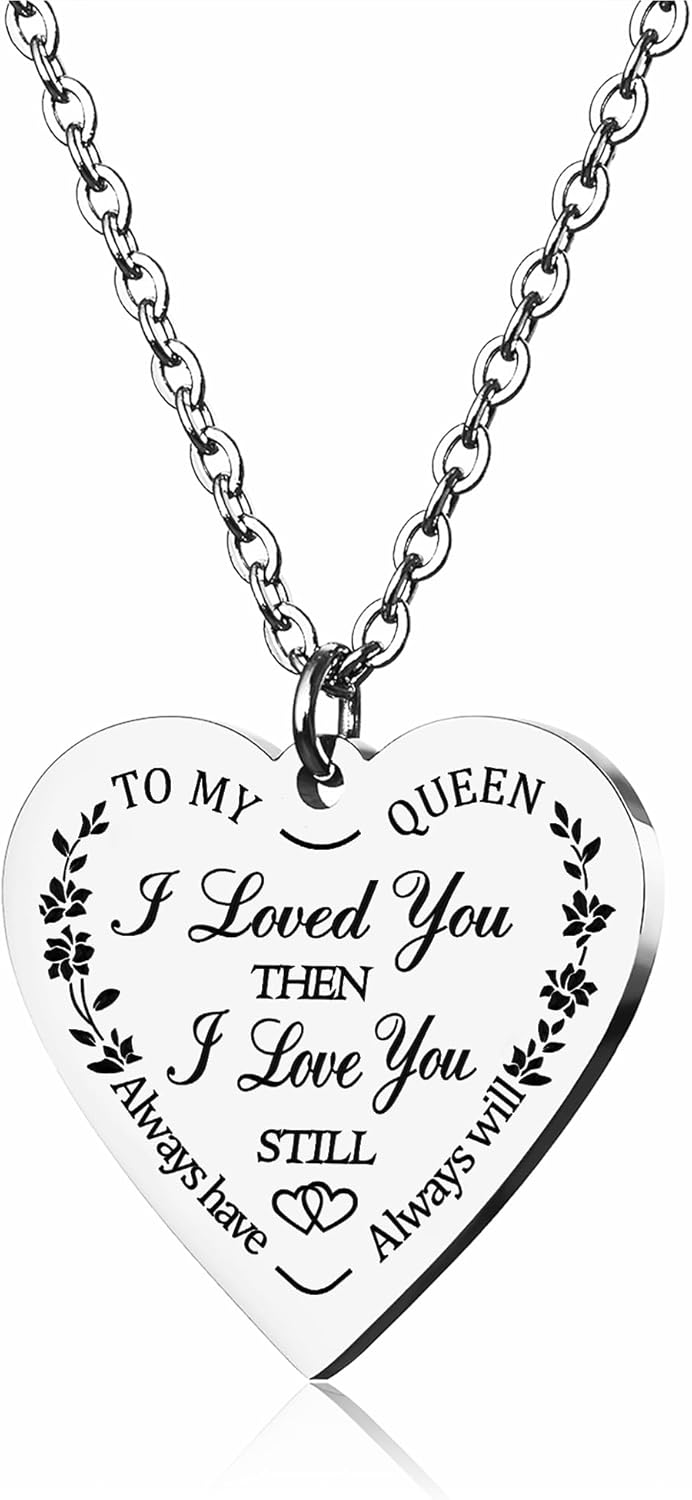 Vimiew Heart Pendant Necklace for Daughter - Inspirational Gift from Dad & Mom - Never Forget I Love You - Perfect for Christmas & Mother's Day