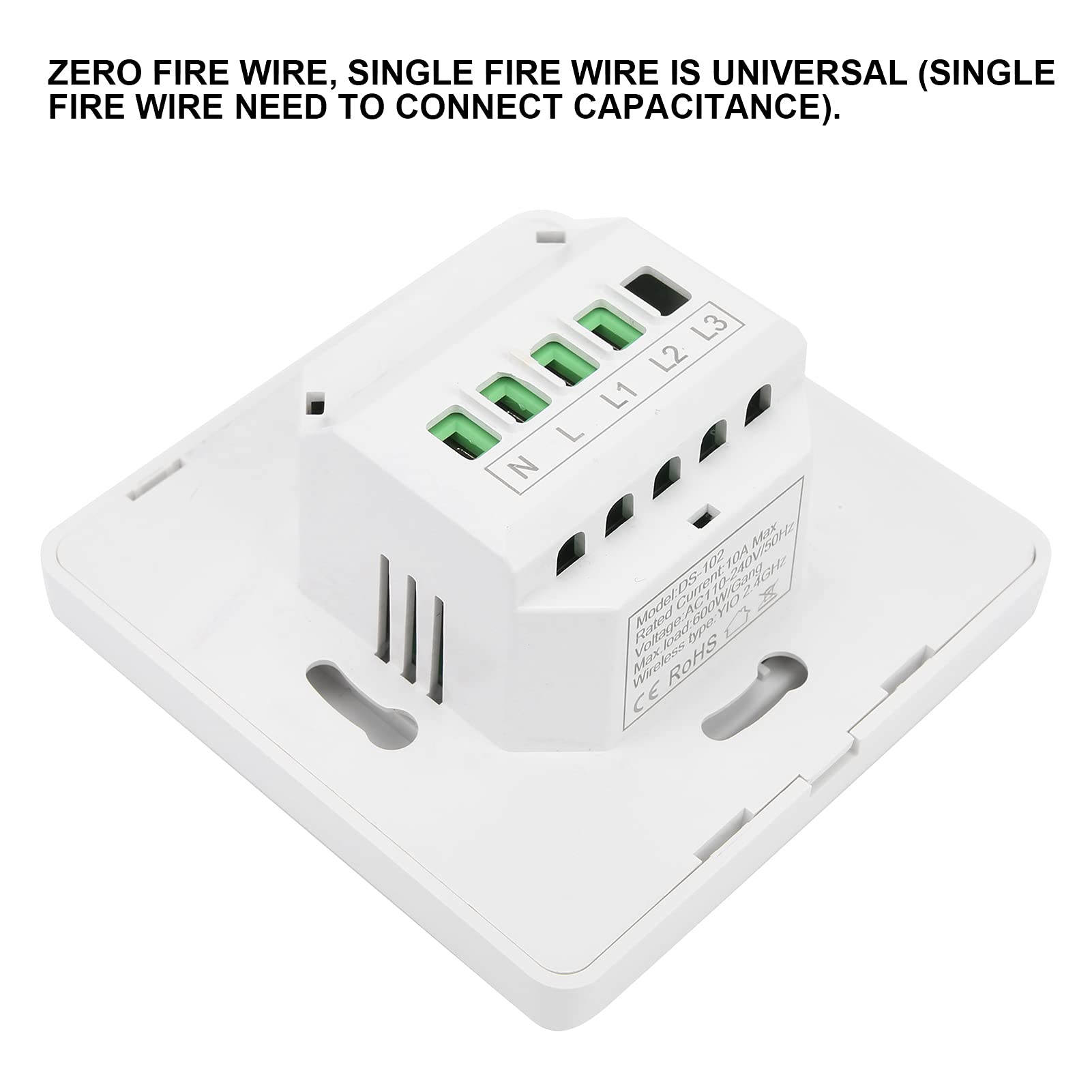 KANASI Interruptor de luz WIFI, interruptor de control remoto universal unipolar inalámbrico para automatización de iluminación del hogar inteligente