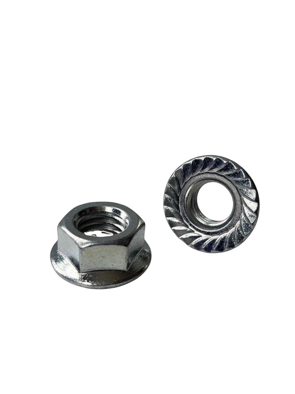 (25 Pcs) 5/8"-11 Hex Serrated Flange Nuts Case Hardened Zinc Clear Trivalent