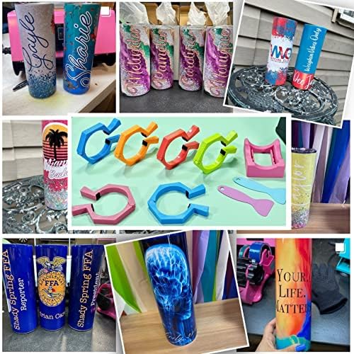 Perfect Pumbler 클램프 머신, 승화용 텀블러 클램프, 공예 텀블러용 컵 받침대, 591.5ml(20온스) 444.6ml(15온스) 컵용 승화 컵 홀더 클램프, 승화용 머그 클램프, 텀블러 래퍼(핑크 & 블루) — 사진 5