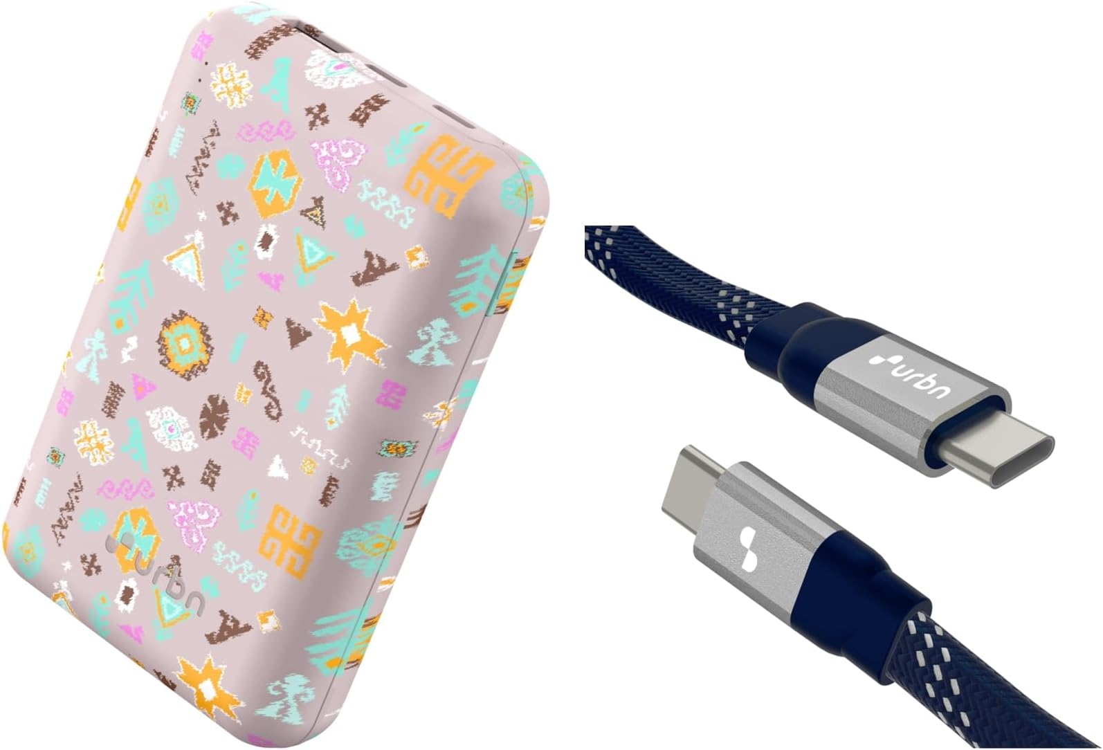 URBN 20000 mAh Nano Power Bank - Payal Singhal Edition (Pink) with Designer Cable Type C to C