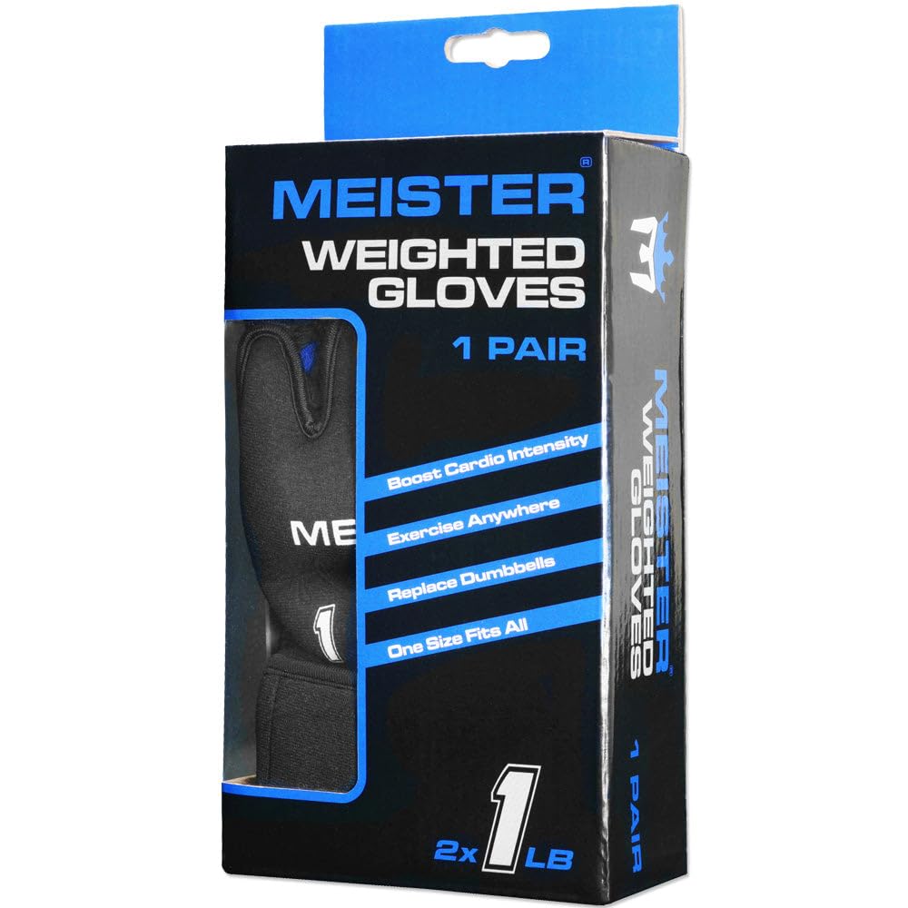 Meister Elite - Guanti ponderati in neoprene da 0,5 kg, per cardio e mani pesanti, 2 pezzi