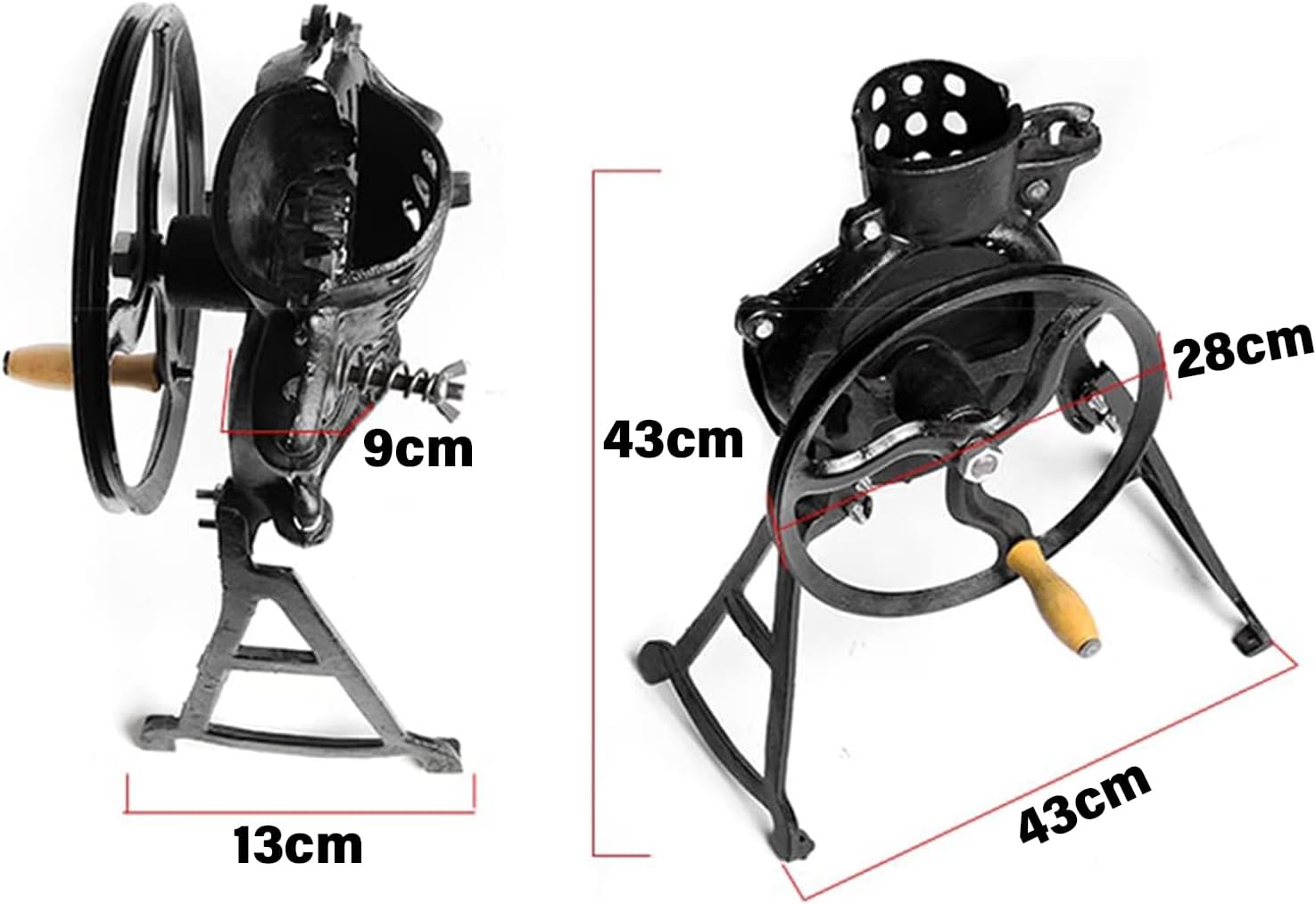 Dxcaicc Manual Corn Thresher, Corn Shelling Machine with Wooden Handle Cast Heavy Duty Iron for Farms and Families(Only for dry corn)