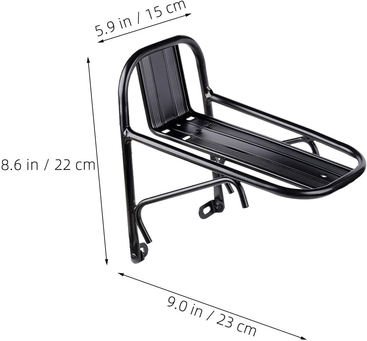 2pcs Bike Front Rack Heavy Duty Steel Front Bicycle Cargo Carrier 11lb Load Capacity Dark Color Mountain Bicycle Pannier Rack for Touring Camping