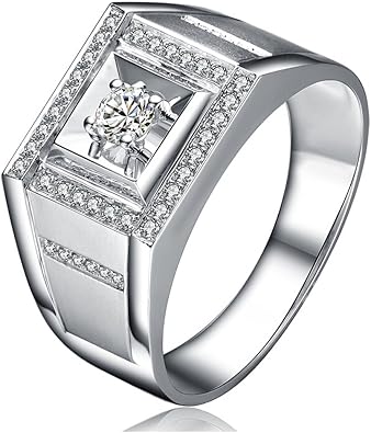 Kardy Men's Popular Genuine Natural Diamond Dating 14K White Gold Wedding Engagement Fashion Ring Set