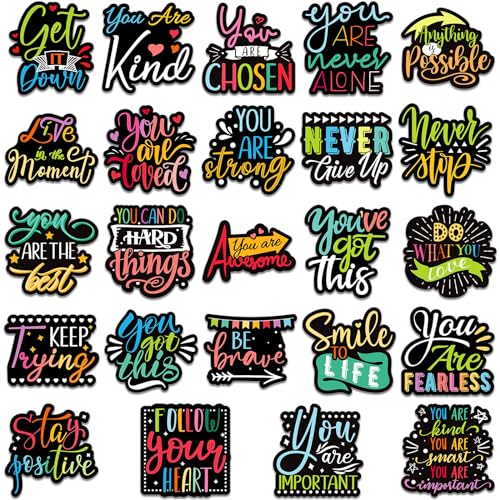 24 imanes decorativos negros con frases motivadoras