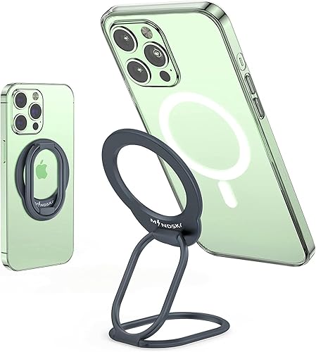 MINDSKY Mag-Safe - Soporte para teléfono compatible con iPhone 12131415 MiniProPro Max, accesorios magnéticos extraíbles (gris espacial)