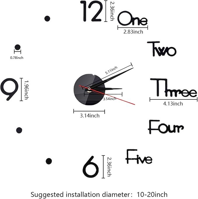 Reloj de pared silencioso 3D DIY 20 pulgadas sin marco miniatura 2
