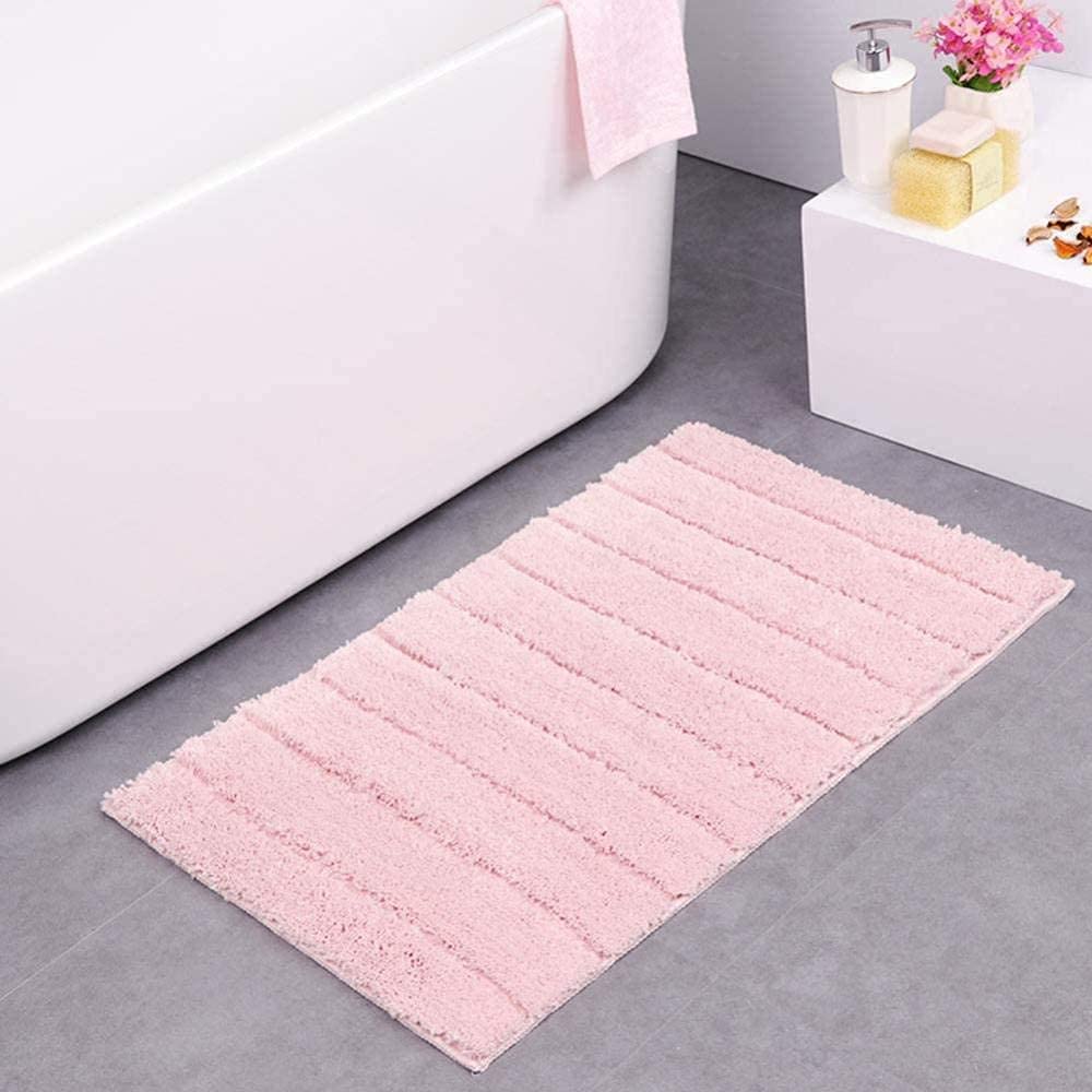 Tappetino da bagno in microfibra antiscivolo Absorbent Chenille Morbido tappeto da bagno macchina lavabile in velluto lavabile tappeto bagno per vasca igienica-giallo 80x50cm ( Color : Pink , Size : 8