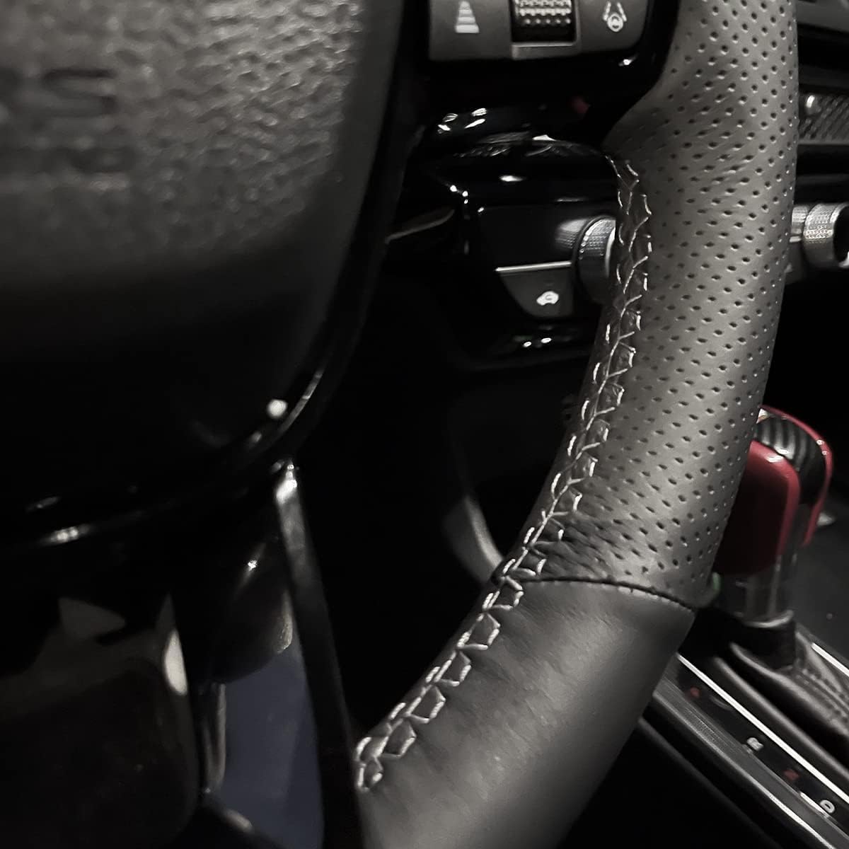 Leather Custom Stitched OEM Steering Wheel Cover for Honda Civic 11th 2022-2026,Accord 11 Gen 2023-2025,CRV CR-V HRV HR-V 2023-2026,Passport 2026,for Acura Integra 2023-2026 Accessories