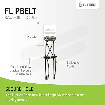 FlipBelt Race-Bib Holder, FlipBelt Accessory for Attaching Race Bibs and More, Black, One Size