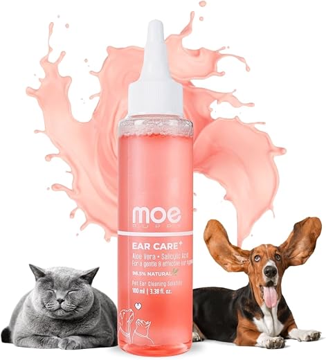 Moe Puppy Ear Care+ | Ear Cleaning Solution for Dogs and Cats | Prevents Infections, Soothes Itching, Removes Wax, Elimina...