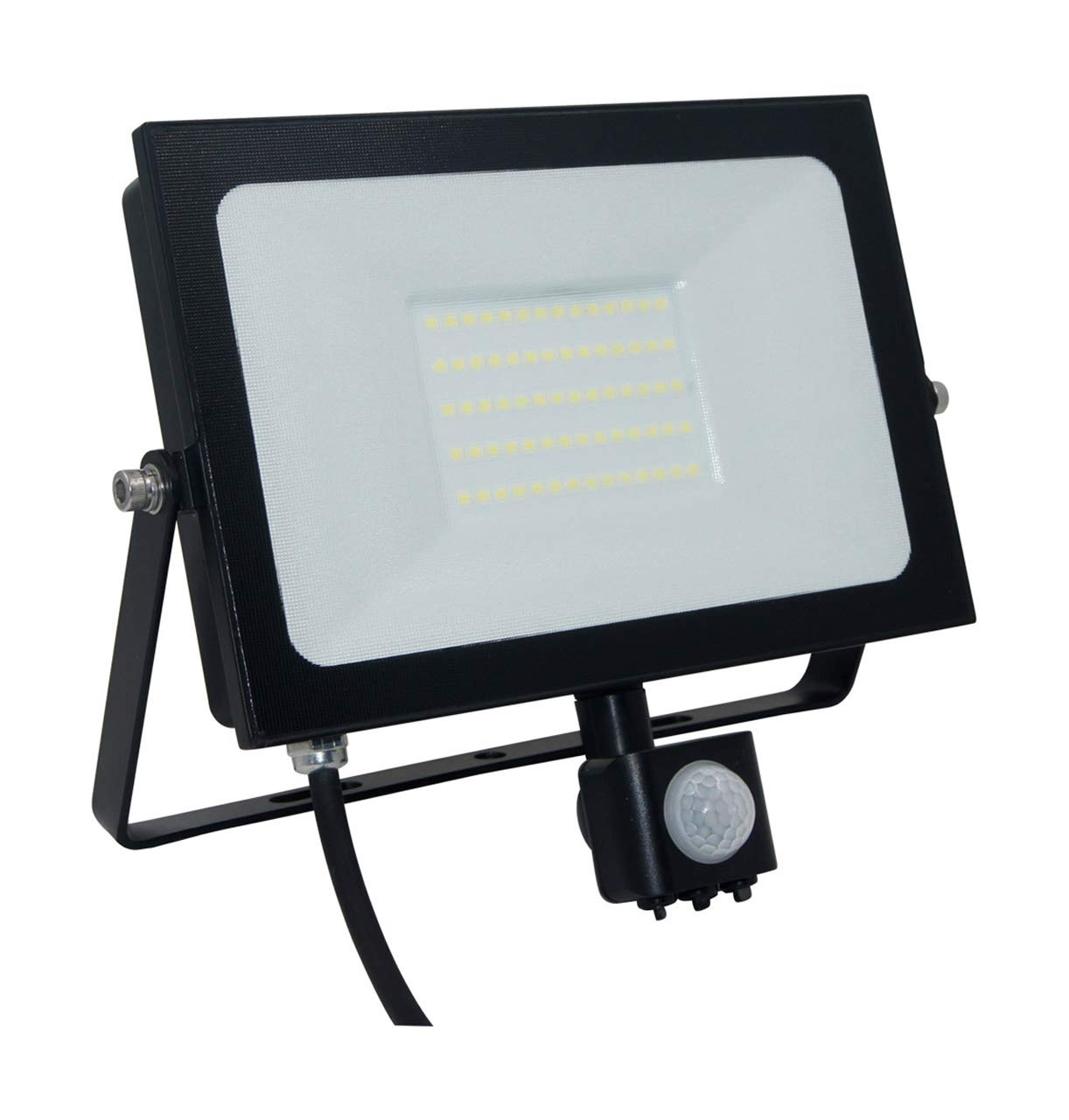 Phoebe LED Floodlight 50W Atlas-Mini PIR Sensor IP66 (200W Equivalent) 4000K Cool White Black 4000lm Floodlights Security Motion External Outdoor Auto Weatherproof Light