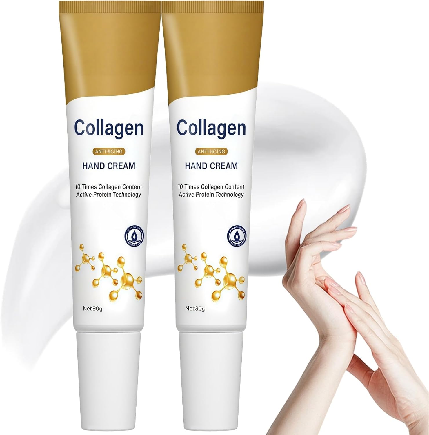 2PCS Moisturizing Hand Cream for Women,Anti Wrinkle with Collagen,Hydrating & Brightening Serum for Skin Lightening,Nourishing Hand Cream for Dry Skin Daily Care,Gentle & Long-Lasting Moisture