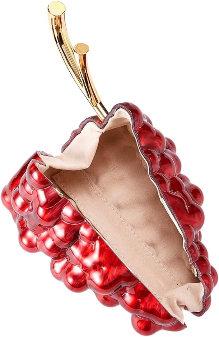 Acrylic Clutch Purse Women Unique Grape Shaped Evening Handbag Marble Acrylic Crossbody Shoulder Bag for Party Prom