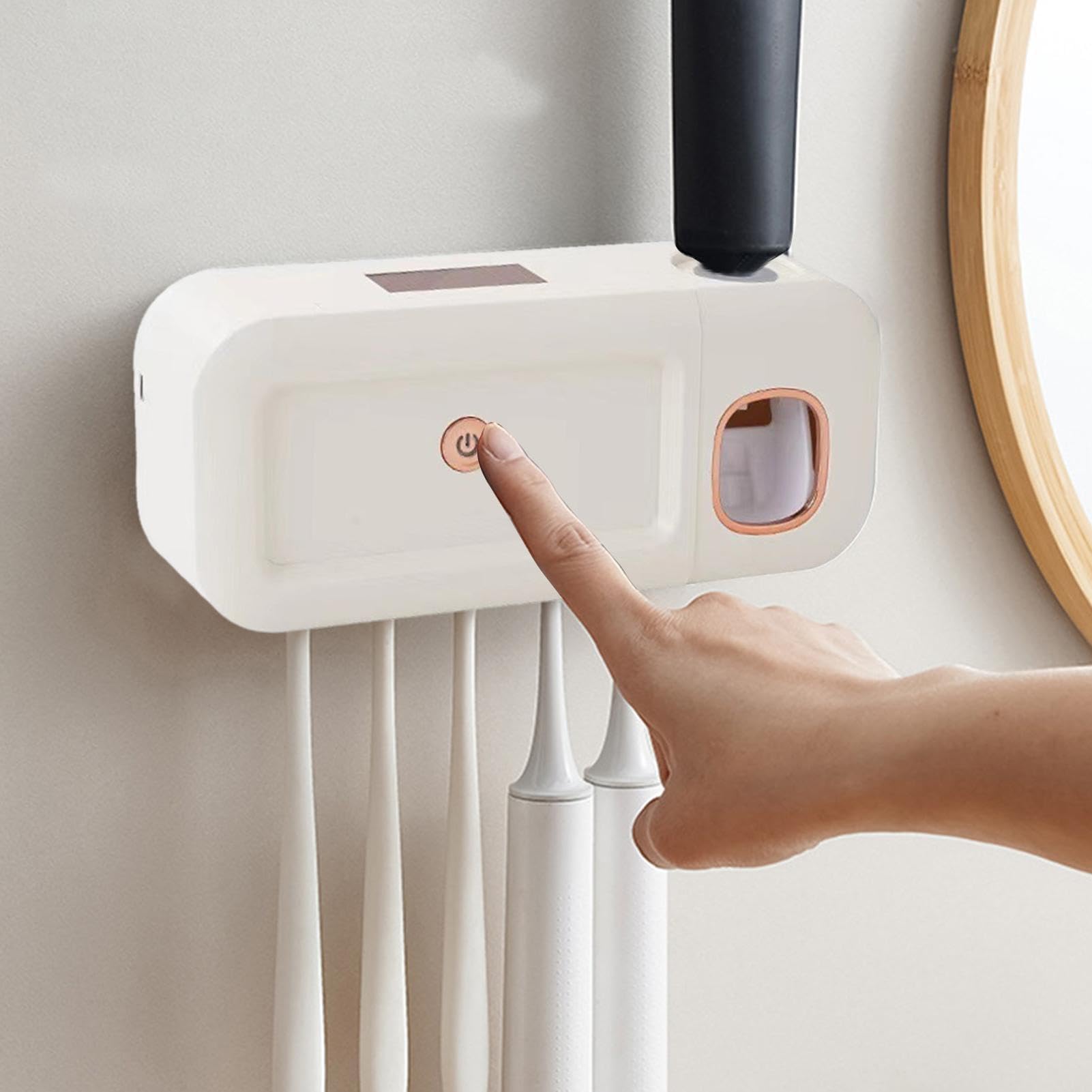 Uchwyt na szczoteczkę do zębów i środek czyszczący – magnetyczny organizer łazienkowy bez wiertarki, łatwa instalacja, rozwiązanie do przechowywania szczoteczki do zębów do uporządkowanej łazienki