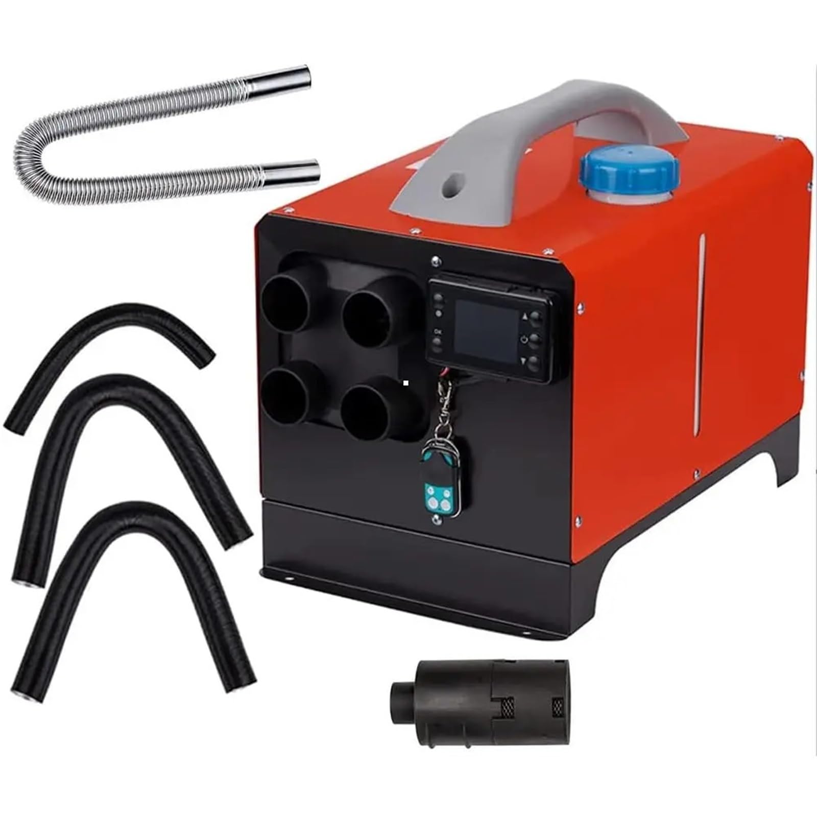 Nagrzewnica postojowa 5 kW, 12 V, 4 wyloty kanałów powietrznych, podgrzewacz powietrza na olej napędowy, pilot LCD, pasuje do samochodów ciężarowych, przyczep kempingowych nagrzewnica powietrza