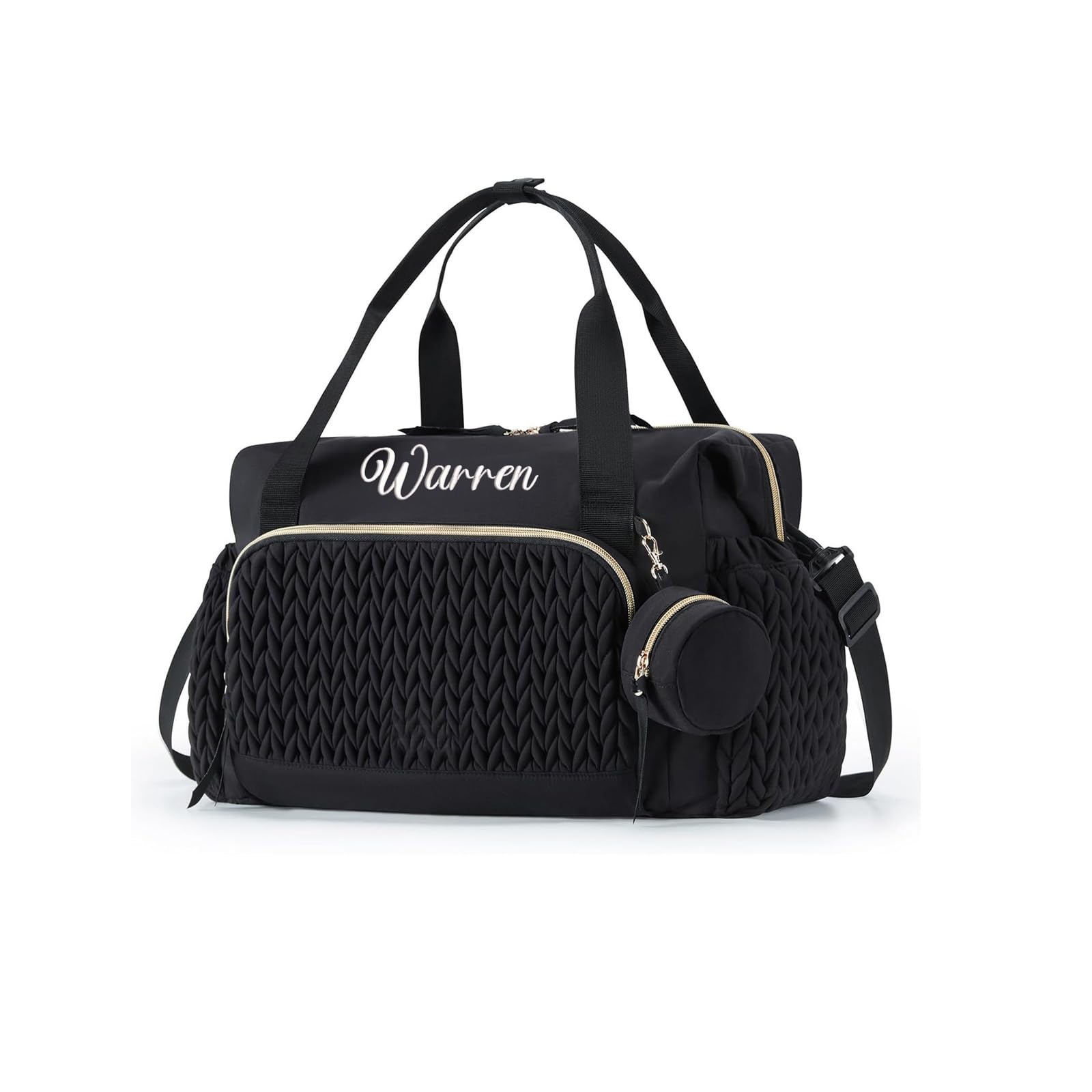 Sac à langer avec nom personnalisé pour maman, sac à langer de grande capacité avec poche isotherme