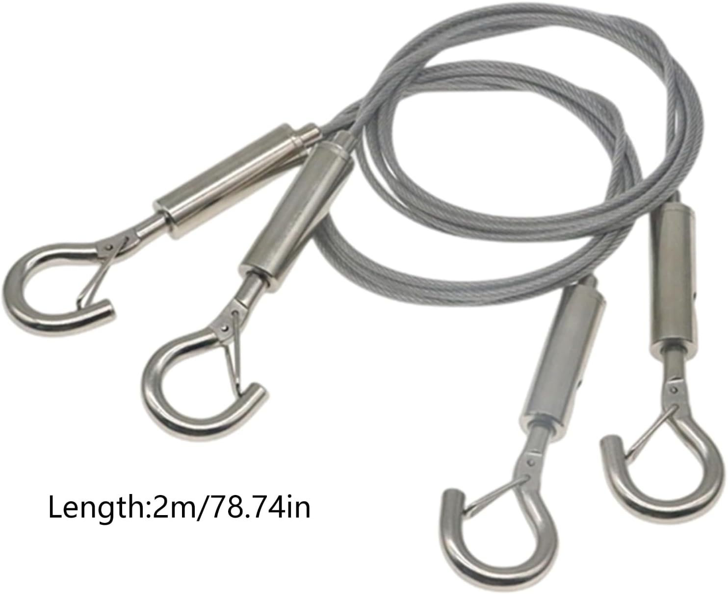 2PCS Adjustable Picture Hanging Wire Stainless Steel Heavy Duty Wire Rope Hanging Hardware Rope Up to 66 lbs Stainless Steel Rope Adjustable Image Resistant