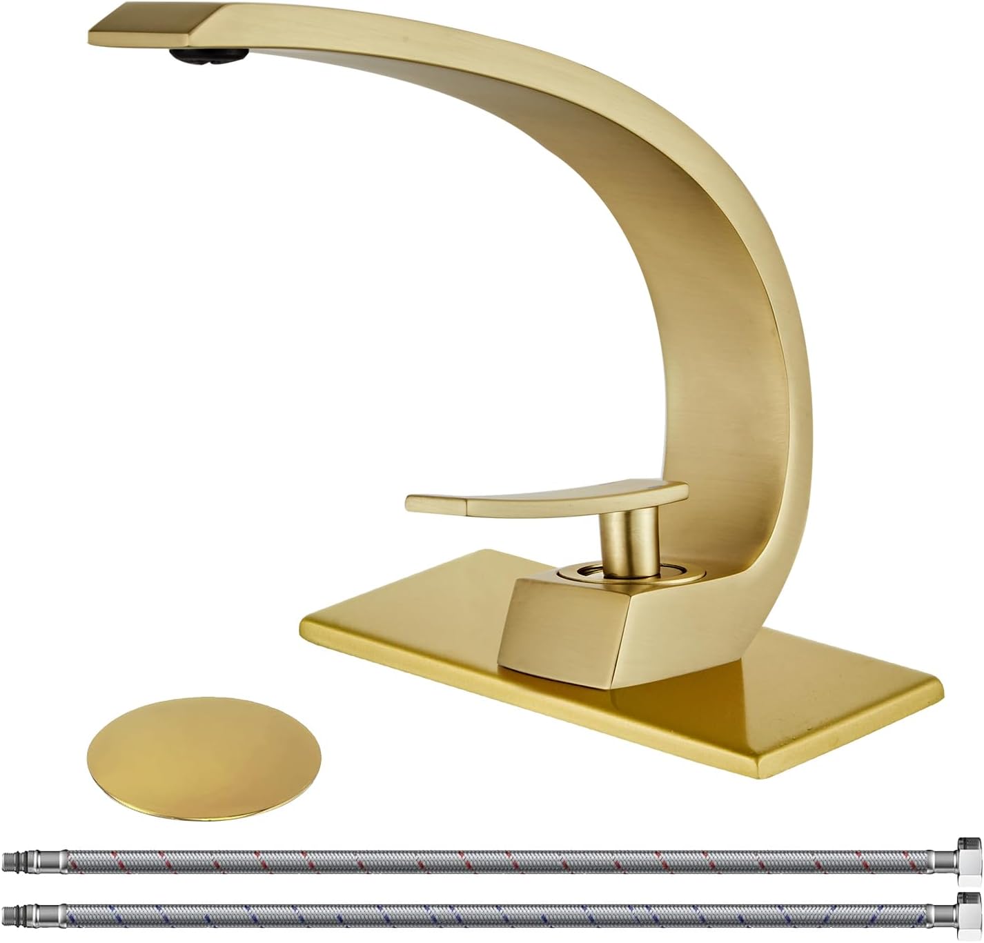 Wovier Brushed Gold Bathroom Sink Faucet,Single Handle Single Hole ...