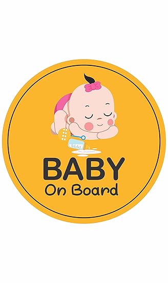 CVANU Baby On Board Kids Safety Warning Window Sign Sticker for Car PVC Vinyl CV10 (Pack of 5) A